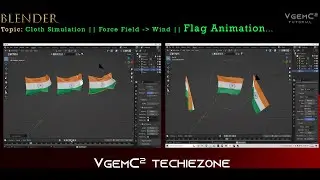 Blender || Cloth Simulation || Force field - Wind || Flag Animation - Part 1