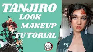 💚【 demon slayer 】kamado tanjiro make up tutorial 竈門 炭治郎 !