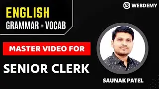 English grammar + Vocab | Senior Clerk Master Video | by Saunak Patel