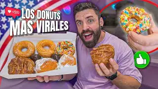 COMIENDO los DONUTS MÁS VIRALES de NUEVA YORK 🍩 *MI FAVORITO es de BACON* en EEUU 🇺🇸