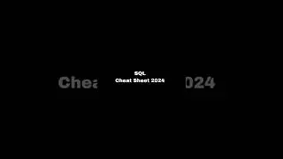 SQL Cheat Sheet 