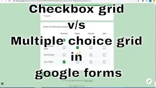 Checkbox grid in google forms