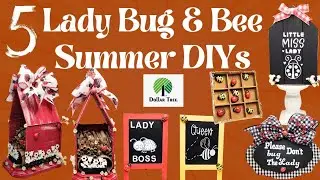 5 *Must See* Dollar Tree Lady Bug and Bee Summer DIYs || Lady Bug House DIY || Tiered Tray Crafts