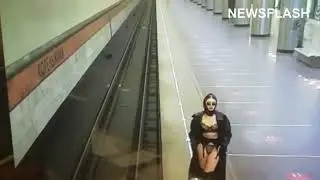 Mystery Woman's Striptease On Moscow Underground