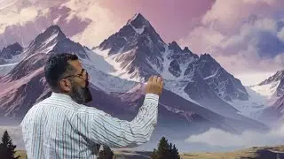 تعلم رسم المناظر طبيعيه بالفرشاة خطوة بخطوة منظر جبلي