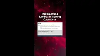 Implementing Lambda in Sorting Operations #