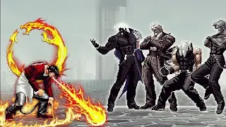 [KOF Mugen] Final Orochi Iori LV 3 Vs Ultimate Bosses Rugal Team