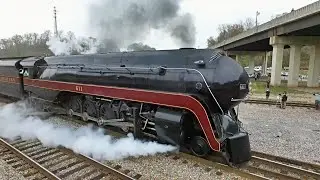 Norfolk & Western 611 Slipping and Sliding on Wet Rails