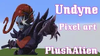 Minecraft Pixel Art SpeedBuild | Undyne