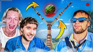 СДЕЛАЛИ САМУЮ БОЛЬШУЮ РОГАТКУ ДЛЯ АРБУЗА | Парадеевич, Кореш и Данила Горилла