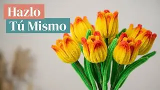 Cómo hacer tulipanes con limpiapipas/Paso a Paso.