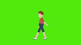 man walk alone green screen