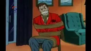 Guy tied and gagged on chair