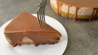 Cheesecake with kinder chocolate. Cake in 10 minutes. Children's chocolate cake without baking