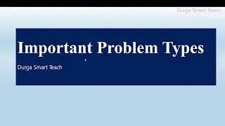 Important Problem Types in Design and Analysis of Algorithm