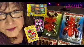 Late Night Eating Gummies, Mini Mini Chicles gum & chat,  evening relaxation ASMR, Trolli crawlers