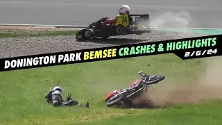 Donington Park Crashes/Highlights, BEMSEE/BMCRC & Superkart GP, 2/6/24