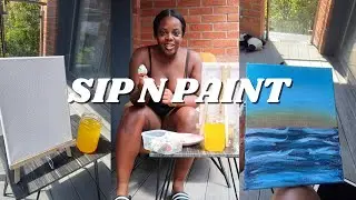 Solo date at home | DIY Sip n Paint + chocolate strawberries