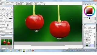 Speed painting cerezas/cherries/ paint tool sai/ huion h420
