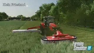 Farming Simulator 22 Klein Friesland Gras maaien en harken voor de koeien NL