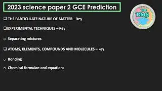 2023 Science Paper 2 GCE Prediction ECZ exams