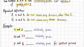 5.4B - Relatively Prime Numbers - MATH 120