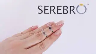 Серьги из серебра с выращенным александритом 