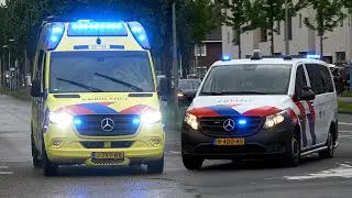 [2300ste video][Luchthoorn] C. Miesen Ambulances & Politie Noodhulp met spoed in Enschede