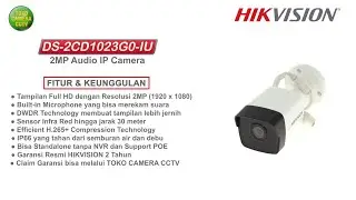 IP CAMERA 2MP HIKVISION DS-2CD1023G0-IU BUILD IN MIC AUDIO