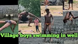 Village funny swimming video | Village boys swimming in well |  