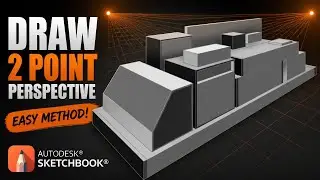 How to DRAW in 2 Point Perspective With SKETCHBOOK PRO: A QUICK & EASY Tutorial