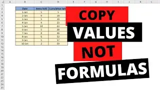 Copy values not formulas (Remove Formula keep Values) - Excel