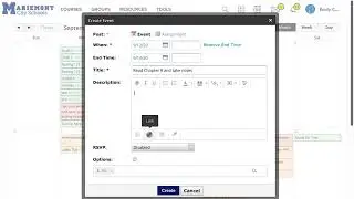 Adding Events to Schoology Calendar through the Calendar Icon in the Upper Right Corner