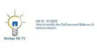 How to modify the OnCommand Balance UI timeout session