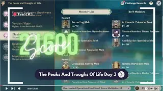 The Peaks and Troughs of Life Stage 3 Guide 21600 Score -  Genshin Impact 4.1