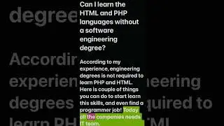 Can you learn HTML and PHP languages without a software engineering degree? - Part 1