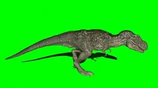 dinosaur running green screen video 