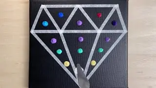 Diamond Acrylic Painting / Masking Tape / Step by Step #330 / Black Canvas / Satisfying ASMR