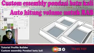 Membuat custom essemly pondasi batu kali dan menghitung volume pondasi untuk RAB