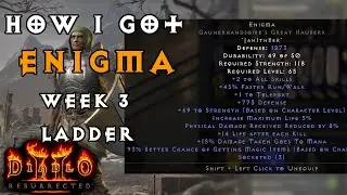How I got Enigma in Ladder Season 2 Diablo 2 Resurrected