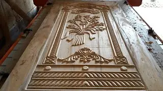 Fully Automated Wood Door Designing & Curving by 3D Machine || Wood Working Door Design