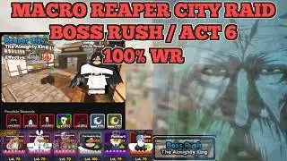 HOW TO MACRO REAPER CITY RAID / ACT 6 (BOSS RUSH) Universal Tower Defense X | UTDX