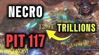 S10 TRILLION Shadow Necromancer PIT 117 CLEAR | Best Diablo 4 Season 10 Endgame Necro Build SKULM
