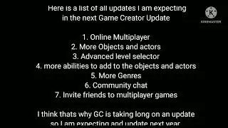 Game Creator Update