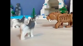 LEGO Saber-Toothed Tiger vs Dire Wolves