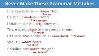 Common Mistakes Made By Non-Native Speakers | English Grammar