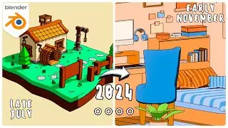 Blender Tutorial Progress Showcase | From July to November 2024 🚀 ✨