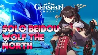 Solo Beidou Level 65 vs Wolf Of The North Level World 4 - Genshin Impact Indonesia