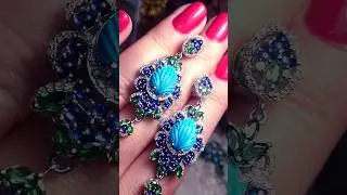 👑🩵🌞РЕЗНАЯ ИРАНСКАЯ БИРЮЗА 🩵👑 ТСАВОРИТЫ 🍀И КОБАЛЬТ САПФИРЫ КАБОШОНЫ 🐬💎🩵БЕЛЫЙ РОДИЙ СЕРЕБРО БРИЛИКИ