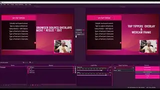 Experimental OBS overlay with My Top Tippers and WebCam overlay frame